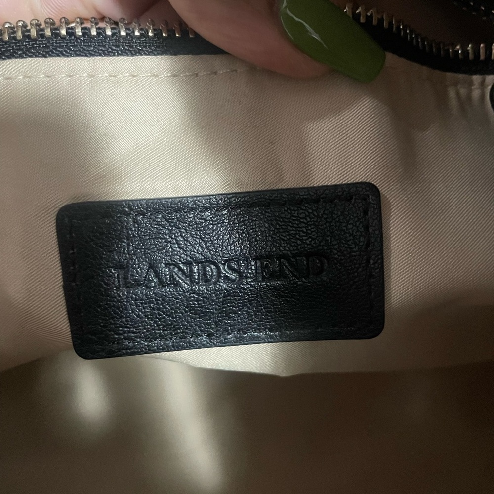 NWOT Lands End Tote/Shoulder bag in Black & Gray - Picture 7 of 9